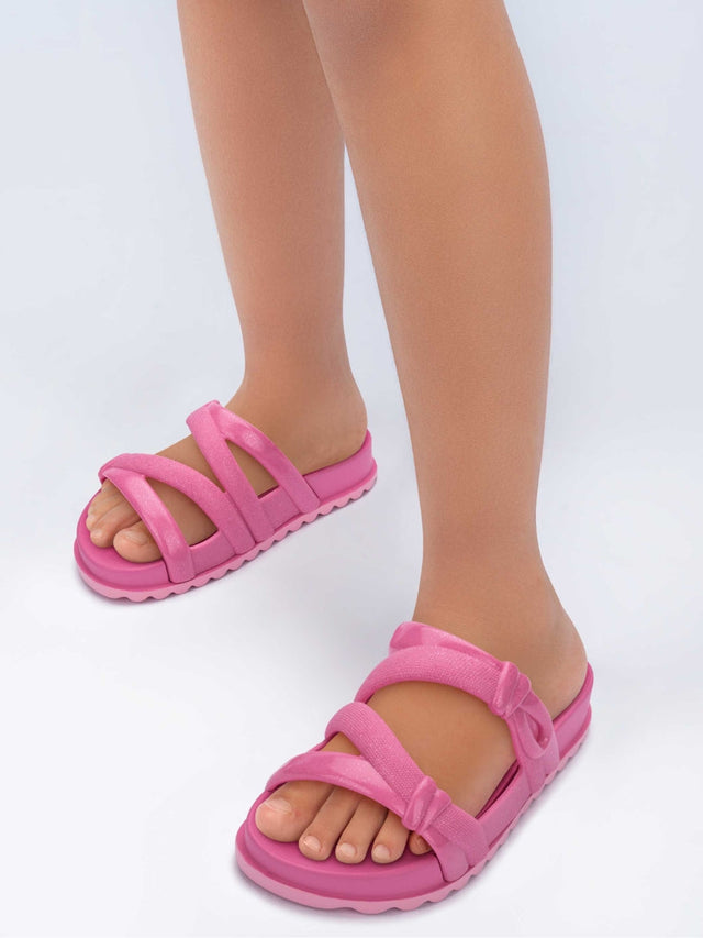 Zaxy Barbie Pop Lace Slide for Kids and Teens - Pink/Pink
