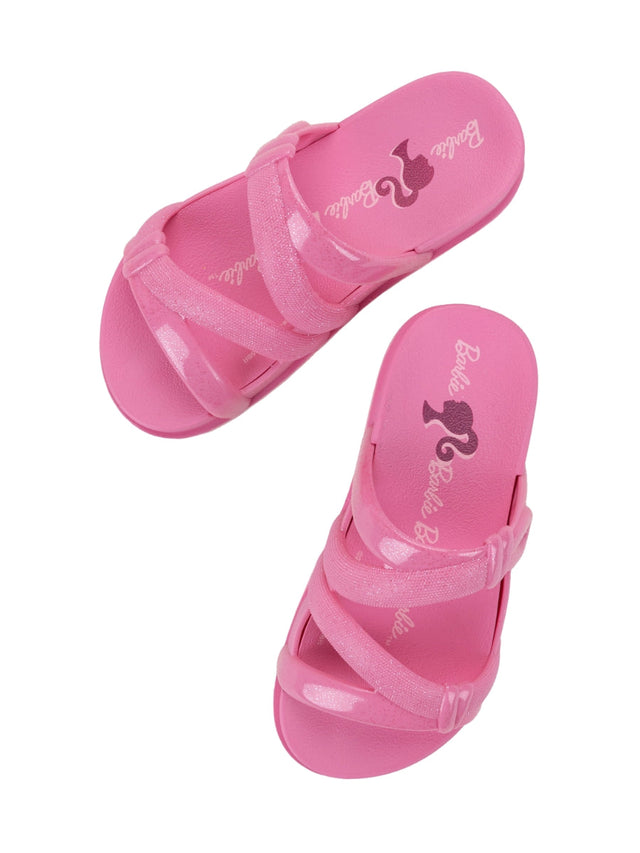Zaxy Barbie Pop Lace Slide for Kids and Teens - Pink/Pink