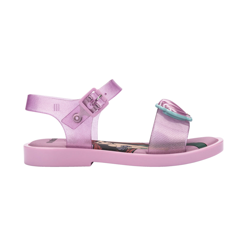 Mini Melissa Mar Sandal + Disn Baby Glitter Clear