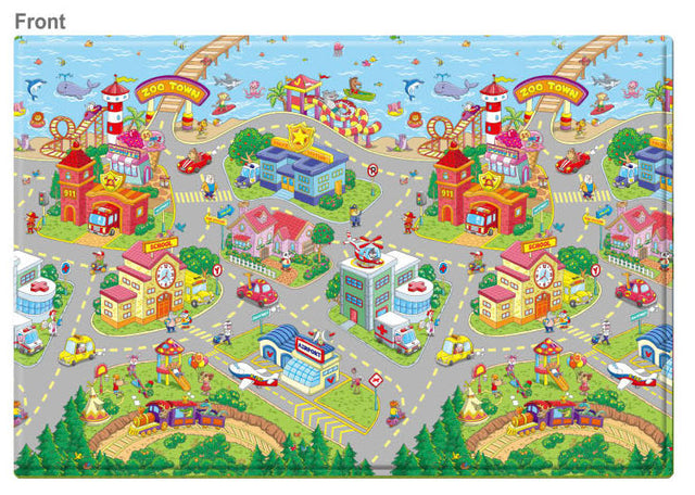 LARGE Double Sided Play Mat – Zoo Town