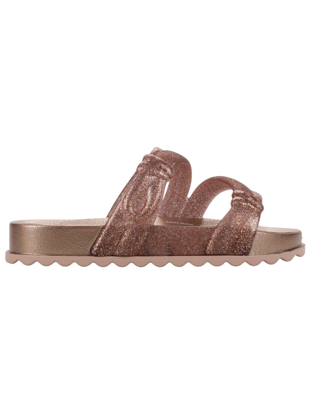 Zaxy Barbie Pop Lace Slide for Kids and Teens - Metallic Pink/White