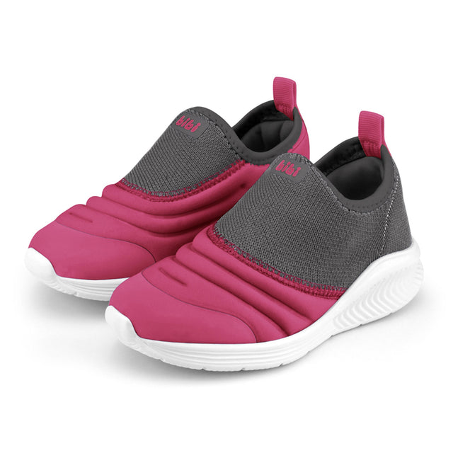 Bibi - Fly Baby Slip-on Sneakers - Graphite/Hot Pink