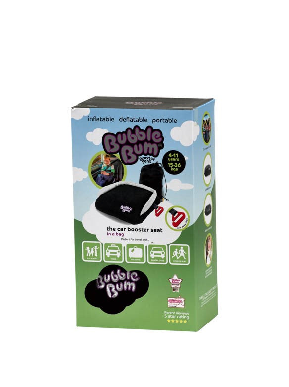 BubbleBum Inflatable Backless Booster Car Seat, Black